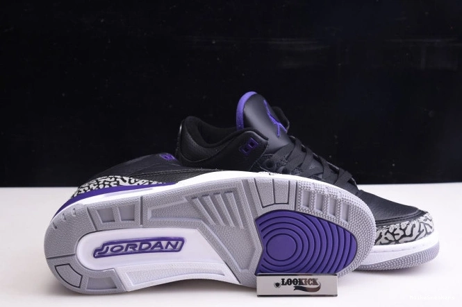 MaikeSneakers Black CT8532-050 Retro Jordan 3 Purple Court Air 0816